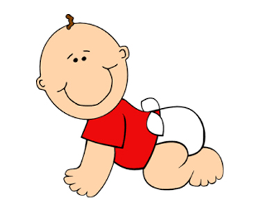 Clipart baby boy in red shirt